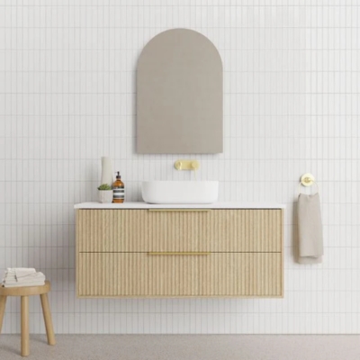 Wall mounted vanity with drawers installed in Sydney