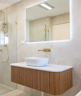 Complete bathroom renovation in Prestons vanity mirror